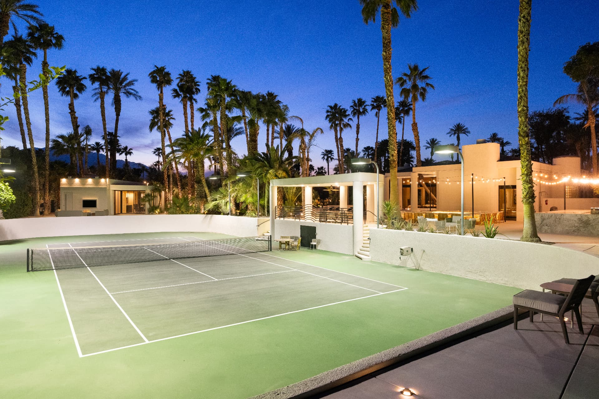 Private tennis court at 3 Mozart Lane